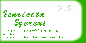 henrietta szeremi business card